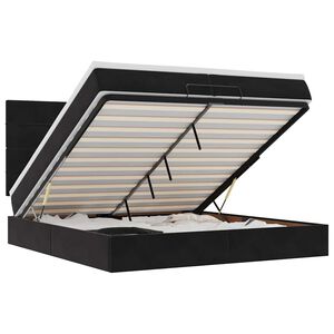 vidaXL Ottoman bed met matrassen 200x200cm fluweel zwart