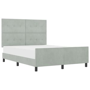 vidaXL Boxspringbed met hoofdeinde Lichtgrijs 140 x 200 cm Fluweel