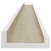 vidaXL Wandschappen 4 st 115x9x3 cm wit en sonoma eikenkleurig
