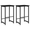 vidaXL Barkruk 2 pcs Zwart eiken 40 x 32 x 74 cm Bewerkt hout