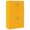 vidaXL Opbergkast 2 st Mosterdgeel 90 x 40 x 145 cm Staal