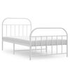 vidaXL Bedframe met hoofd- en voeteneinde metaal wit 100x190 cm