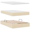 vidaXL Opbergbed met LED met matras Cr&egrave;me 120 x 200 cm Polyester