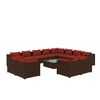 vidaXL 13-delige Loungeset met kussens poly rattan bruin