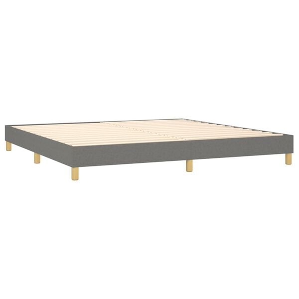 vidaXL Boxspring met matras stof donkergrijs 200x200 cm