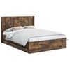 vidaXL Bedframe met opbergruimte en hoofdbord met lade Gerookt eiken