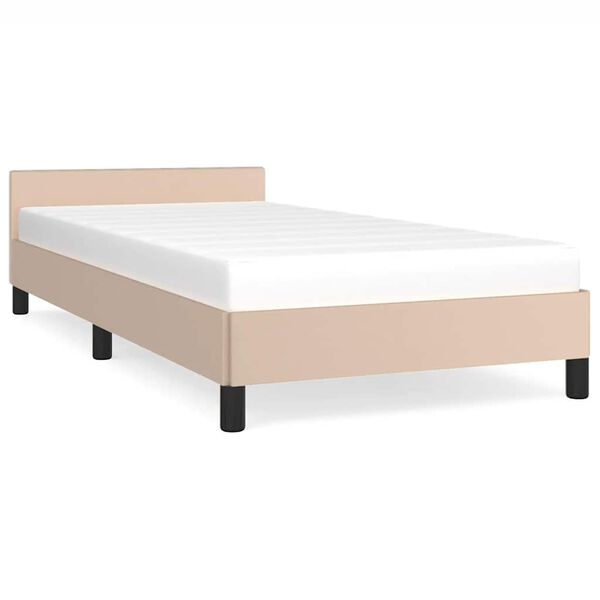 vidaXL Bedframe met hoofdeinde zonder matras Cappuccino 80x200 cm