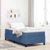vidaXL Boxspring bed Blauw en Wit 193 x 90 x 60 cm Katoenen stof