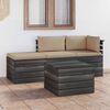 vidaXL 4-delige Loungeset met kussens pallet massief grenenhout