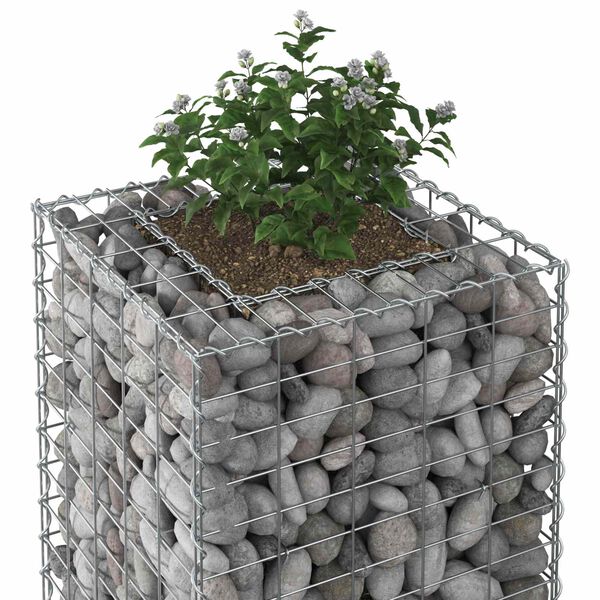 vidaXL Gabion Verhoogd Bed Zilver 50 x 50 x 80 cm Gegalvaniseerd staal