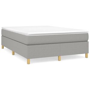 vidaXL Boxspring bed stof lichtgrijs 140x200 cm