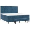 vidaXL Boxspring met matras fluweel donkerblauw 180x200 cm