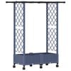 vidaXL Verhoogd Bed met Trellis en Dak Grijs 122,5 x 40 x 127 cm PP