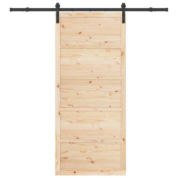 vidaXL Schuifdeur Bruin 90 x 208 cm Massief grenenhout