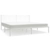 vidaXL Bedframe met hoofdbord metaal wit 193x203 cm