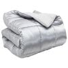 vidaXL Winter Dekbed Zilver 240 x 260 cm Satijn en Microfiber