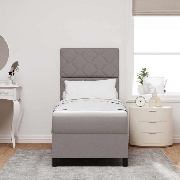 vidaXL Boxspringbed met matras met hoofdeinde Taupe 80 x 200 cm Stof