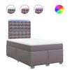 vidaXL Boxspring met matras kunstleer grijs 120x190 cm