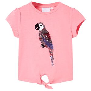 Kindershirt 116 fluorescerend roze