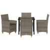 vidaXL Tuin eettafelset 5 pcs Grijs poly rattan
