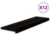vidaXL Traptreden 12 st 90x25x2 cm massief eikenhout bruin-zwart