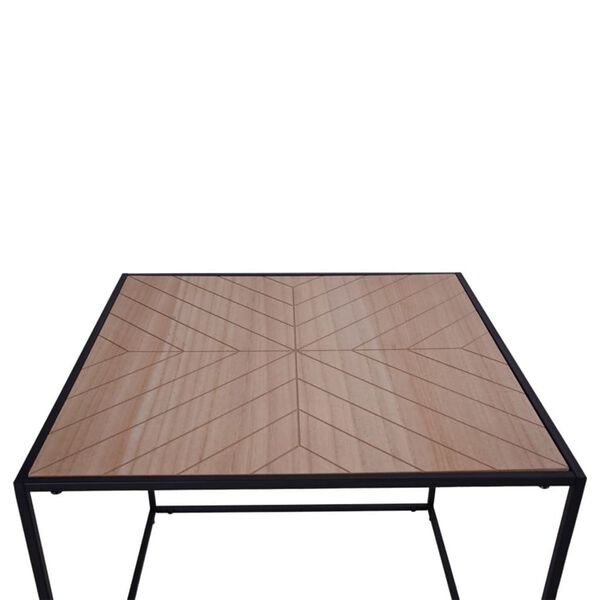 House Nordic bijzettafel Johanna 50 cm vierkant zwart en naturel