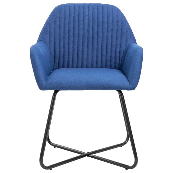 vidaXL Eetkamerstoelen 2 st stof blauw