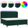 vidaXL Boxspring met matras en LED fluweel donkergroen 200x200 cm