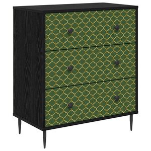 vidaXL Ladekast GELEEN Groen geometrisch patroon 66 x 36,5 x 76 cm