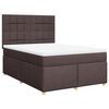 vidaXL Boxspring met matras stof donkerbruin 140x190 cm