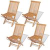 vidaXL Set van 4 opklapbare stoelen voor tuin en buiten, gemaakt van teakhout.