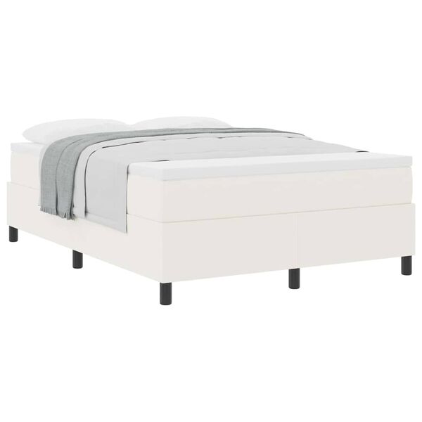 vidaXL Boxspringbed Cr&egrave;me en Wit 160 x 200 cm Katoen Stof