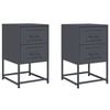 vidaXL Nachtkastjes 2 st 36x39x60,5 cm staal antracietkleurig