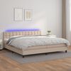 vidaXL Boxspring met matras en LED kunstleer cappuccinokleur 200x200cm