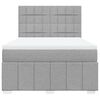 vidaXL Boxspring met matras stof lichtgrijs 140x200 cm