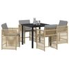 vidaXL Tuin eettafelset 5 pcs Beige poly rattan