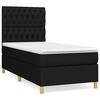 vidaXL Boxspring met matras stof zwart 100x200 cm