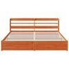 vidaXL Bedframe met hoofdeinde 2 pcs Wasbruin Massief Vurenhout