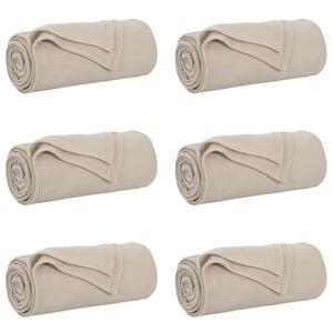 vidaXL Kleden 6 st Beige 170 x 130 cm 1.86 kg Fleece