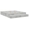 vidaXL Opbergbedframe met lade Beton Grijs 200 cm Bewerkt hout