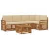vidaXL Buiten bankenset 6 st Natuurlijk en Beige Polyester