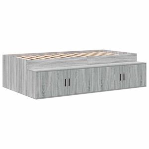 vidaXL Bedframe met lade Grijs Sonoma 100 x 200 cm Bewerkt hout