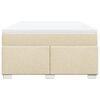 vidaXL Boxspring met matras stof cr&egrave;mekleurig 140x200 cm