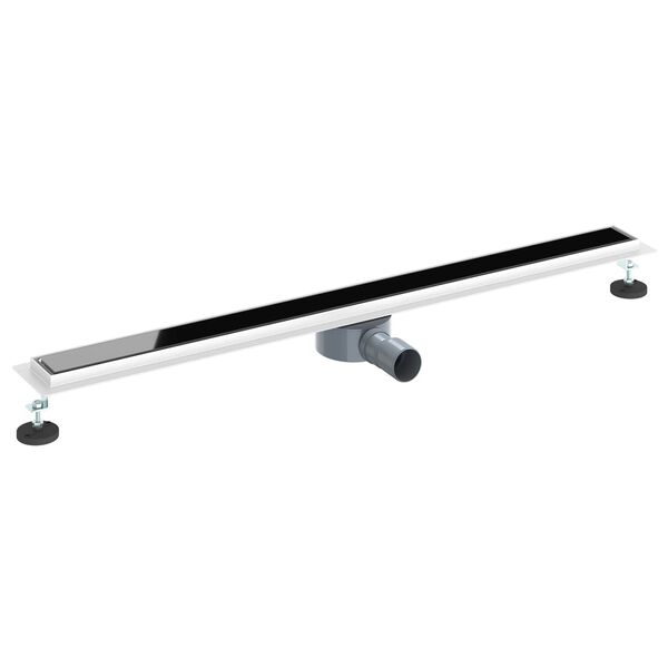 vidaXL Doucheafvoer Glasdeksel met 360&deg; Sifon Zwart 100 cm