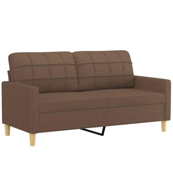 vidaXL 3-delige Loungeset met kussens stof bruin
