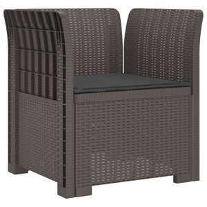 vidaXL E&eacute;npersoons Fauteuil met Kussen Rattan Look PP Lichtgrijs