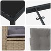 vidaXL Tuin eettafelset met kussen 3 pcs Beige poly rattan