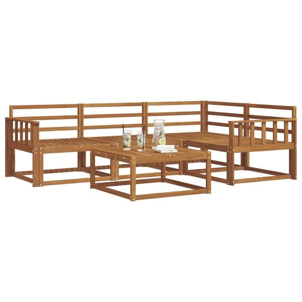 vidaXL Buiten bankenset 5 pcs Naturel Massief Acaciahout