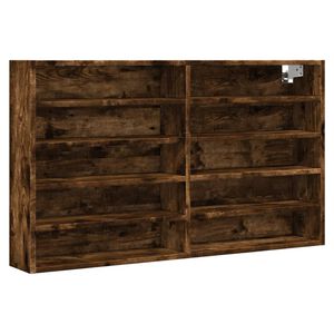 vidaXL Vitrinekast 100x15x58 cm bewerkt hout gerookt eikenkleurig