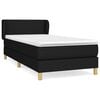 vidaXL Boxspring met matras stof zwart 90x190 cm